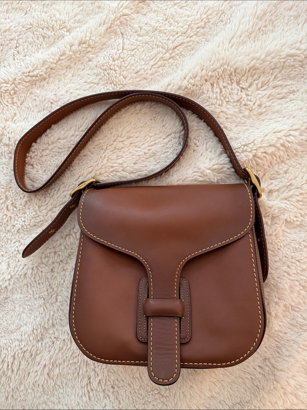 Coach Brown Leather Saddle Crossbody Bag - Picture 8 of 12